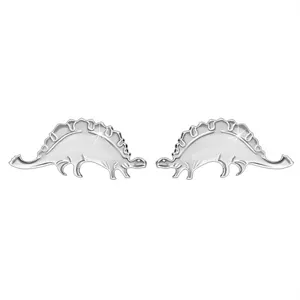925 ezüst fülbevaló - csillogó dinoszaurusz - sztegoszaurusz, bedugós
